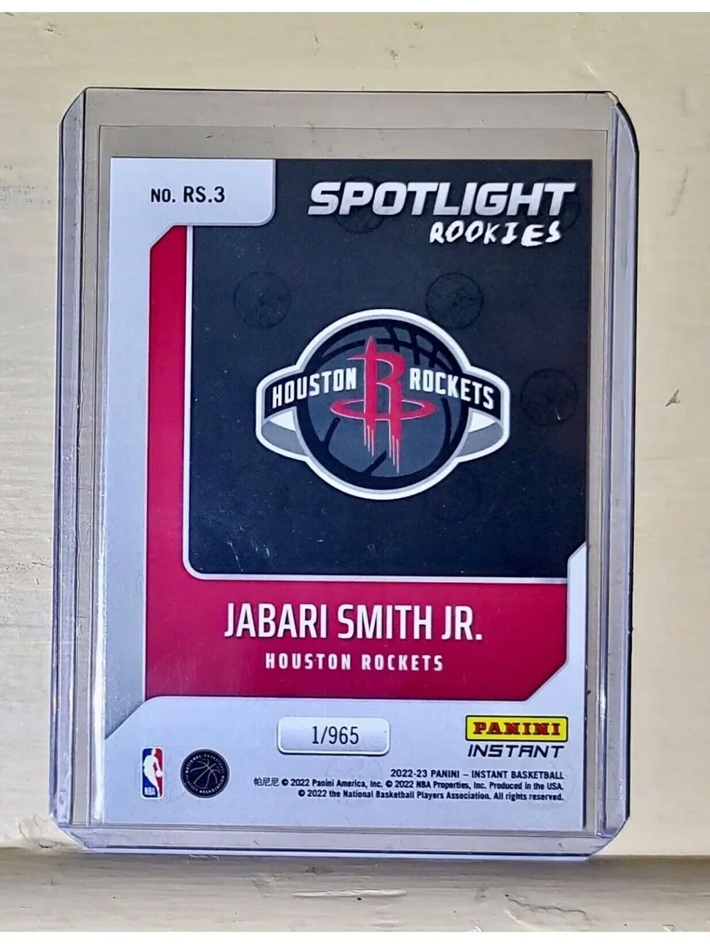 Jabari Smith Jr. 2022-23 Panini NBA #3 Spotlight Rookies Card 1/965